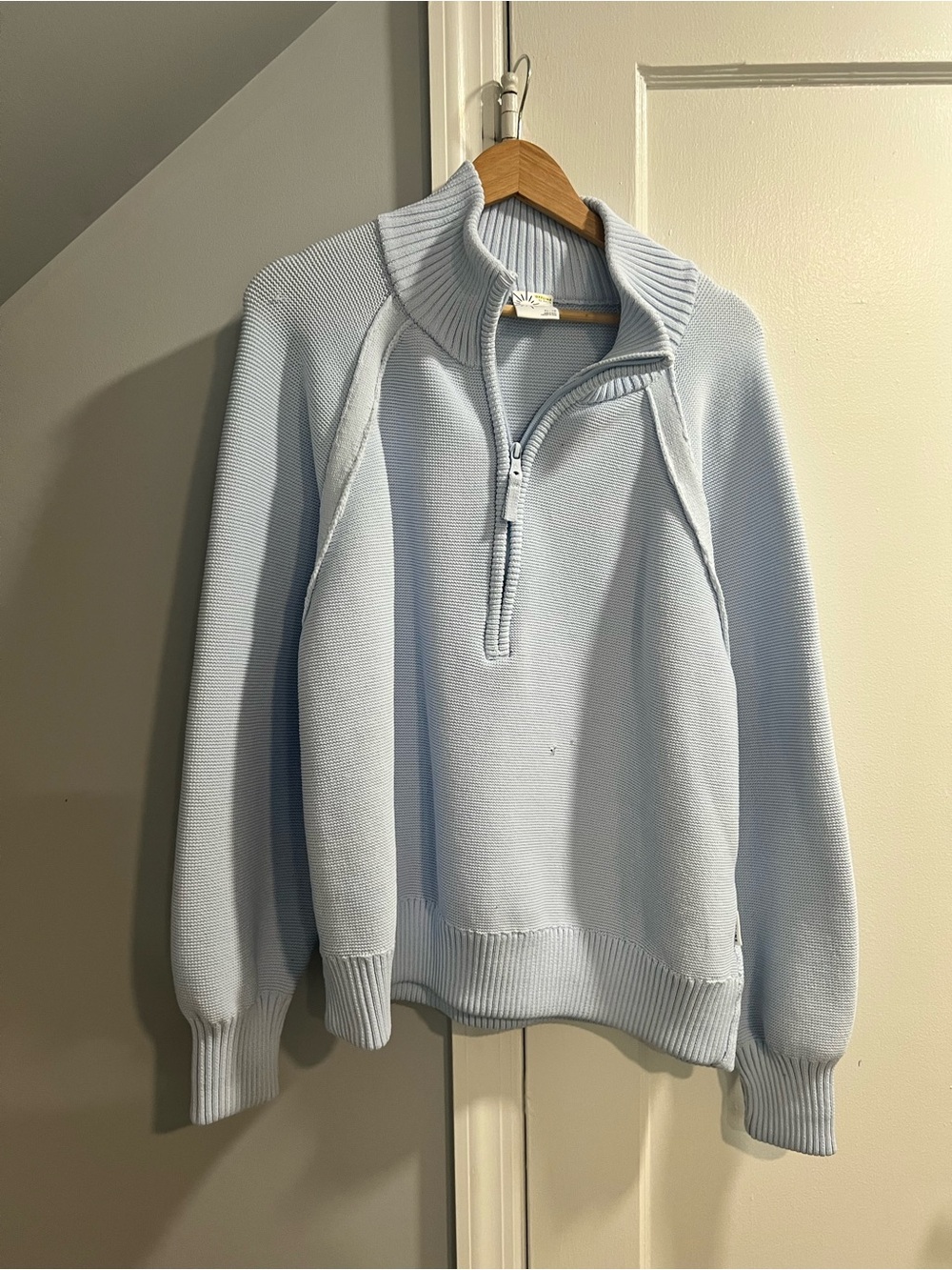 aerie Light Blue Half-Zip Pullover Sweatshirt